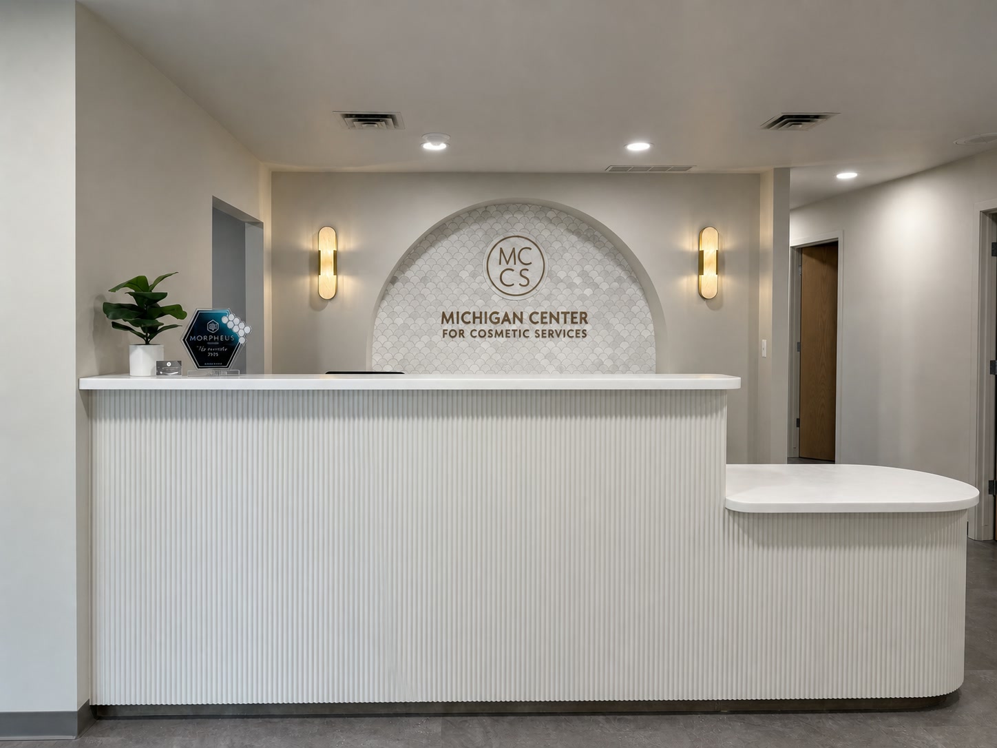 Front desk at the Michigan Center for Cosmetic Services in Ann Arbor